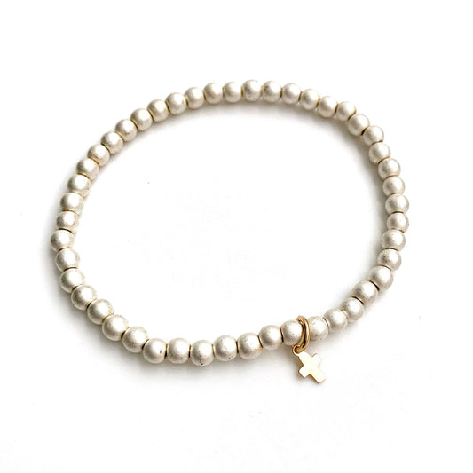 Luxe Cross Pearl White Bracelet